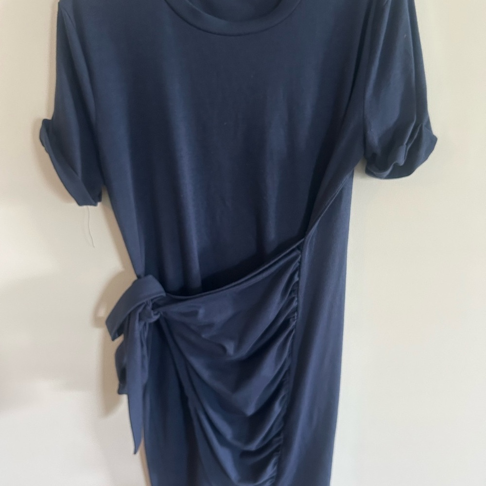 Navy Blue tshirt wrap dress